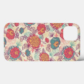 牡丹の花と葉花柄 Case-Mate iPhoneケース (裏面 (横))