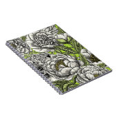 牡丹の花と蛾 ノートブック (右側)