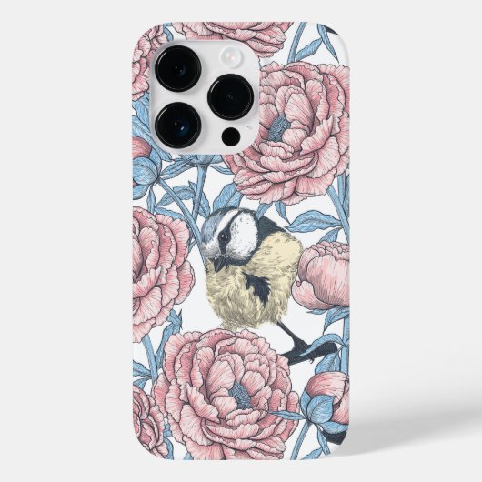 牡丹の花と鳥 Case-Mate iPhoneケース (裏面)
