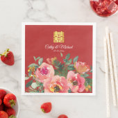牡丹の花の二重の喜びの中国の結婚式の赤 (インサイチュ)