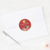 牡丹の花の二重の喜びの中国の結婚式 ラウンドシール (封筒)
