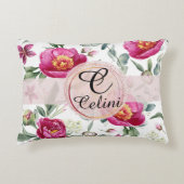 牡丹の花の継ぎ目のないパターン装飾用クッション アクセントクッション (正面)