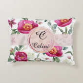 牡丹の花の継ぎ目のないパターン装飾用クッション アクセントクッション (裏面)