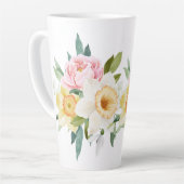 牡丹の花の花束 カフェラテマグ (左アングル)