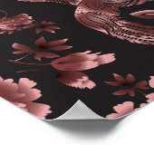 牡丹の花を持つフェニックスバード ポスター (角)