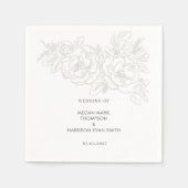 牡丹の花エレガントの角ナプキンス スタンダードカクテルナプキン (正面)