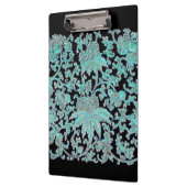 牡丹の花ターコイズと黒ヴィンテージ柄 クリップボード (左)