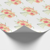 牡丹の花パステルウォーターカラー素朴結婚性 ラッピングペーパー (角)