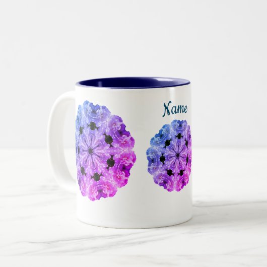 牡丹の花パーソナライズされた画 ツートーンマグカップ (正面左)