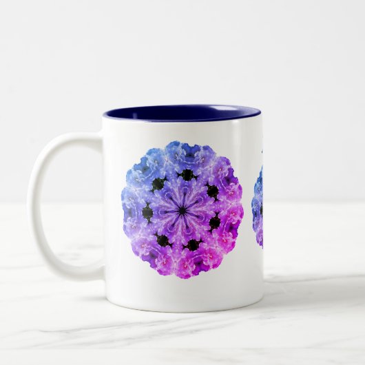 牡丹の花パーソナライズされた画 ツートーンマグカップ (左)