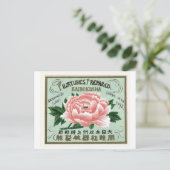 牡丹の花ヴィンテージ日本のシルクラベル ポストカード (スタンド正面)