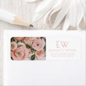 牡丹の花差出人住所ラベル ラベル (インサイチュ)