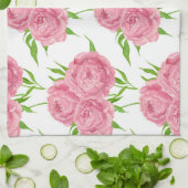 牡丹の花束の水彩模様 キッチンタオル (折り畳み)