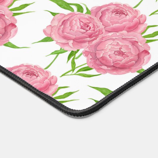 牡丹の花束の水彩模様 デスクマット (コーナー)