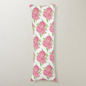 牡丹の花束の水彩模様 ボディピロー (正面縦)