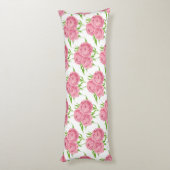 牡丹の花束の水彩模様 ボディピロー (裏面 (縦))