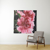 牡丹の花束クローズアップ：ピンクレッド タペストリー (インサイチュ(横))