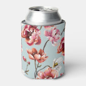 牡丹の花束:明るいフローラ背景 缶クーラー (缶正面)