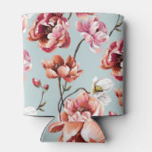 牡丹の花束:明るいフローラ背景 缶クーラー (裏面)