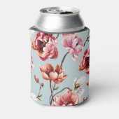 牡丹の花束:明るいフローラ背景 缶クーラー (缶裏面)