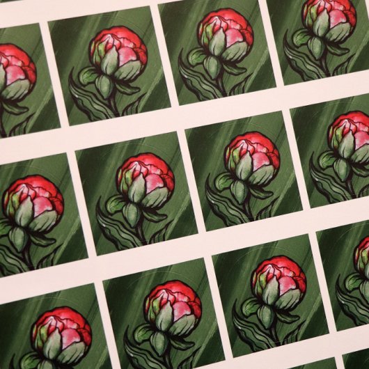 牡丹の花牡丹ガーデナーアートピンク ラウンドシール