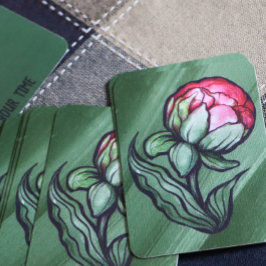 牡丹の花牡丹ガーデナーアートピンク 名刺