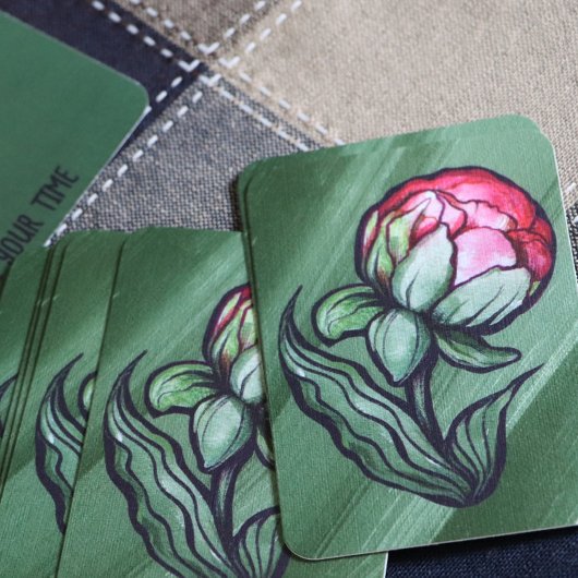 牡丹の花牡丹ガーデナーアートピンク 名刺