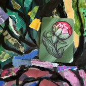 牡丹の花牡丹ガーデナーアートピンク 名刺