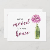 牡丹の花瓶私たちは新しいアドレスを移動している ポストカード (正面/裏面)