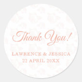 牡丹の花結婚柄 ラウンドシール (正面)