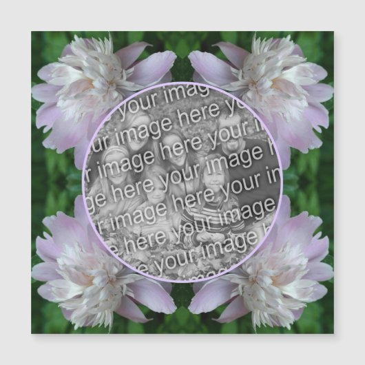 牡丹の花自然独自のフォトマグネットを作成 (正面)