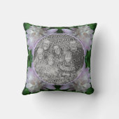 牡丹の花自然自分の写真を作成 クッション (裏面)