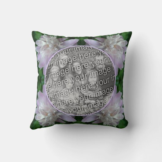 牡丹の花自然自分の写真を作成 クッション (裏面)
