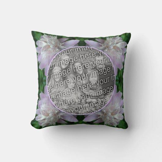 牡丹の花自然自分の写真を作成 クッション (正面)