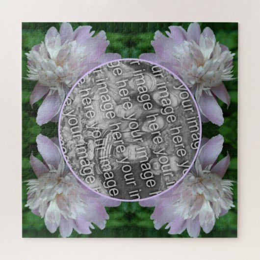 牡丹の花自然自分の写真を作成 ジグソーパズル (横)