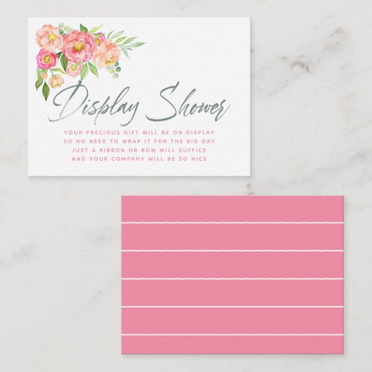 牡丹の花赤ちゃんシャワー表示シャワー エンクロージャーカード (正面/裏面)