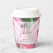 牡丹の花90th誕生日パーティー 紙コップ (正面)