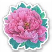 牡丹の花 シール (正面)