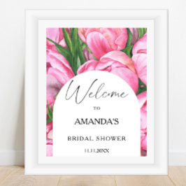 牡丹の花 – ブライダルシャワー歓迎サイン ポスター