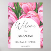 牡丹の花 – ブライダルシャワー歓迎サイン ポスター (正面)