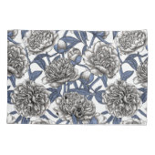 牡丹の花 枕カバー (裏面-左)