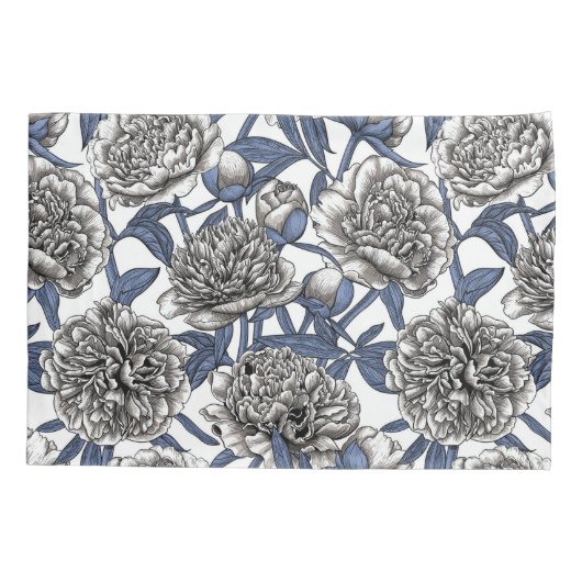 牡丹の花 枕カバー (裏面-左)