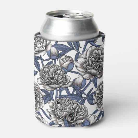 牡丹の花 缶クーラー (缶正面)