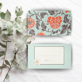 牡丹の薄暗い緑色のシノワズリ プレイスカード