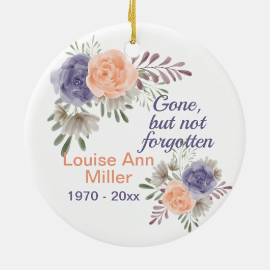 牡丹の記念碑は消え忘れた セラミックオーナメント (裏面)