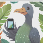 牡丹の鳥の通過の時間 シール (正面)