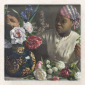 牡丹の黒い女性 |フレデリックéバéザイル ガラスコースター (正面)