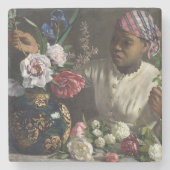 牡丹の黒い女性 |フレデリックéバéザイル ストーンコースター (正面)