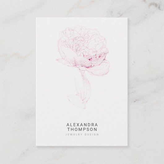 牡丹はっきりしたフローラスモダンケッチジュエリー表示 名刺 (正面)