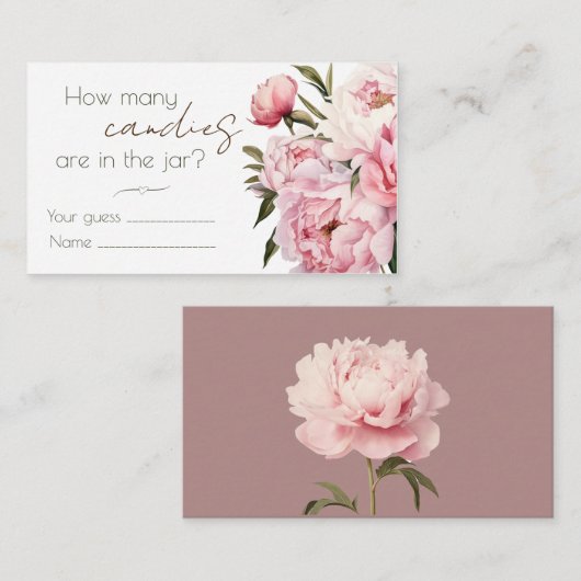 牡丹はキャンディーのエンクロージャカードの数を推測する エンクロージャーカード (正面/裏面)